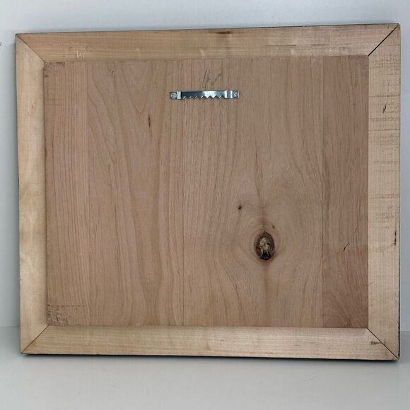 Handmade Wood Burned Artwork 14” X 12 1/4” Brown Wall Framed Bible Scene Signed - Picture 7 of 9